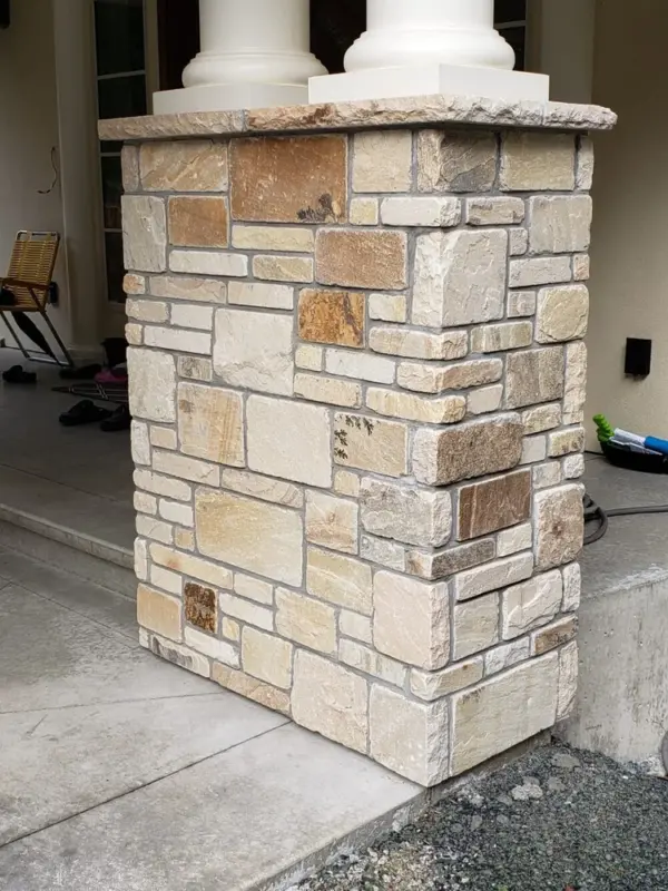 Castine Real Thin Stone Veneer Pillar