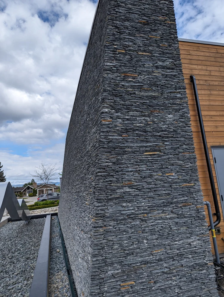 Cold Spring Real Thin Stone Veneer Drystack Commercial Exterior Close Up