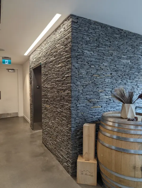 Cold Spring Real Thin Stone Veneer Drystack Commercial Interior Elevator