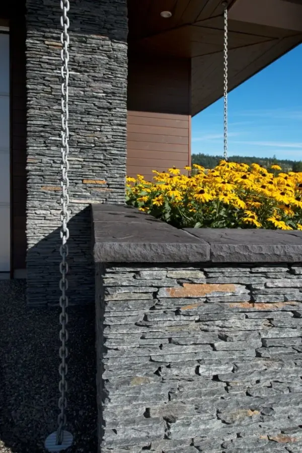 Cold Spring Real Thin Stone Veneer Drystack Exterior and Landscape