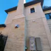 Custom Buff Snowcap Natural Thin Stone Veneer Chimney