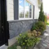 Dublin Real Stone Veneer Custom Mosaic Style with Black Mortar Wainscoting