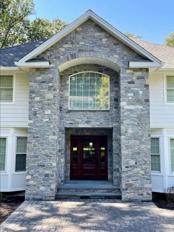 Freeport Real Stone Veneer Custom Color Front Entrance