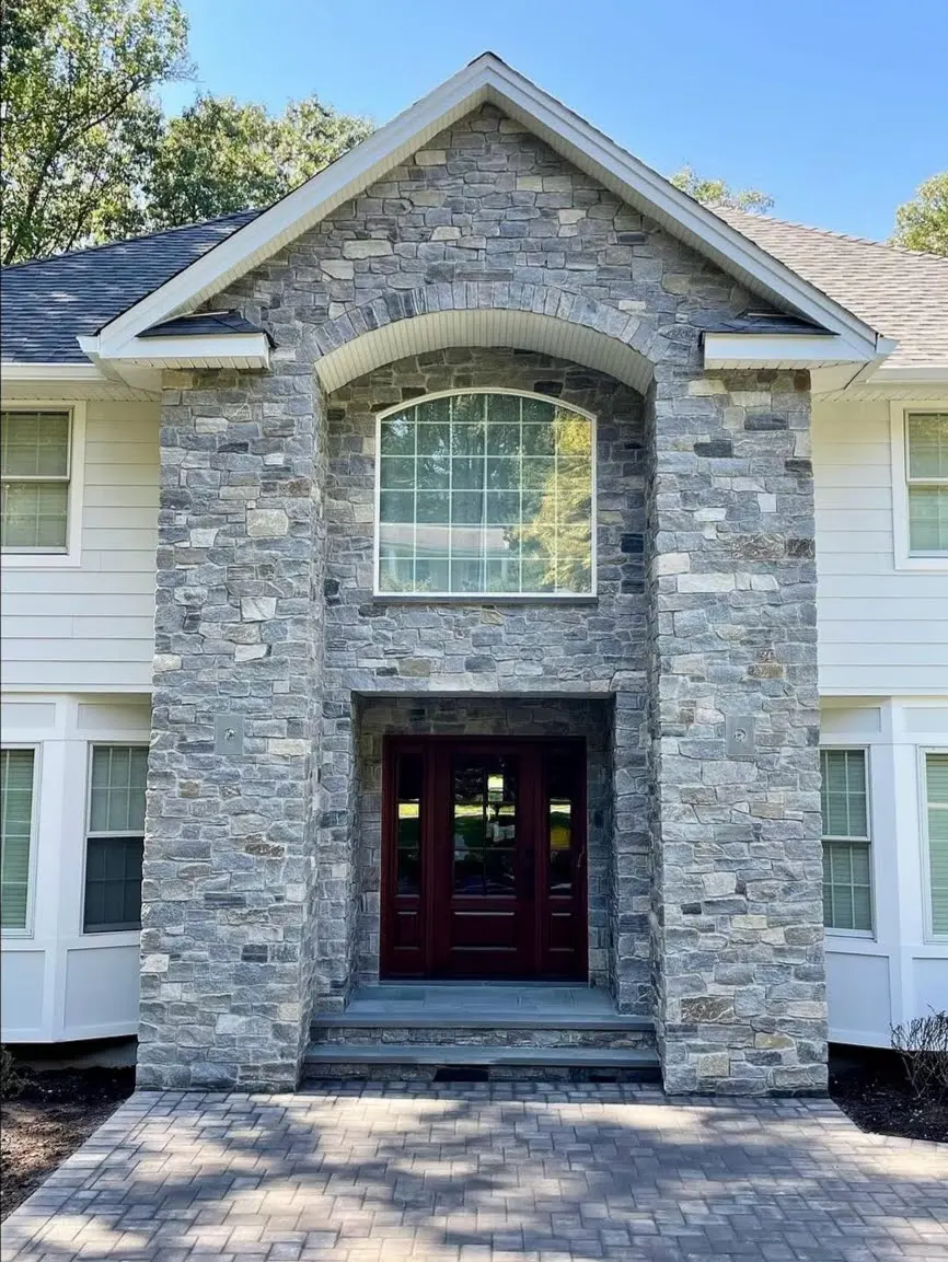 Freeport Real Stone Veneer Custom Color Front Entrance