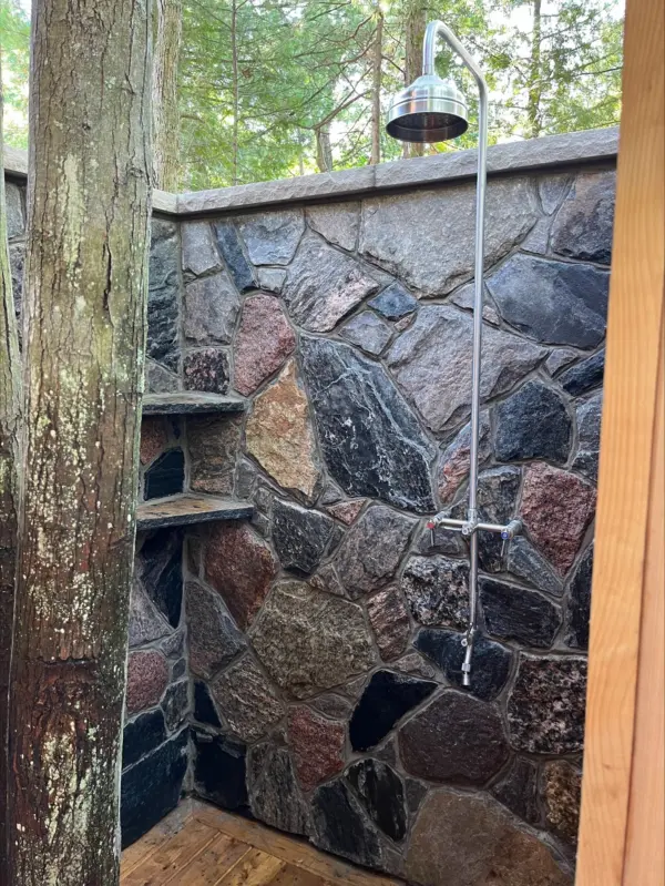 Grand Rapids Real Stone Veneer Outdoor Shower