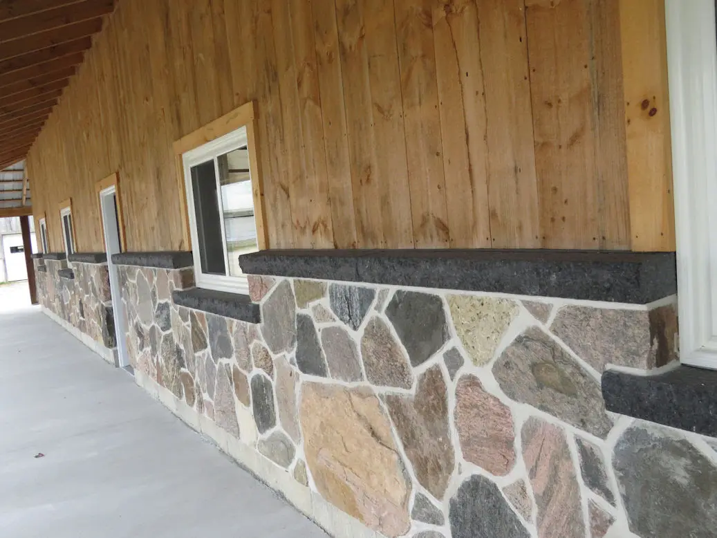 Grand Rapids Real Thin Stone Veneer Porch Wainscoting