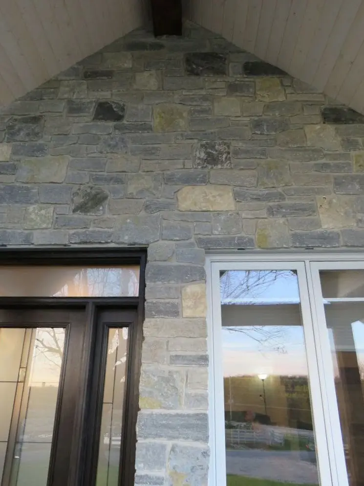 Larchmont, Monroe and Castle Ridge Real Stone Veneer Blend Front Entrance