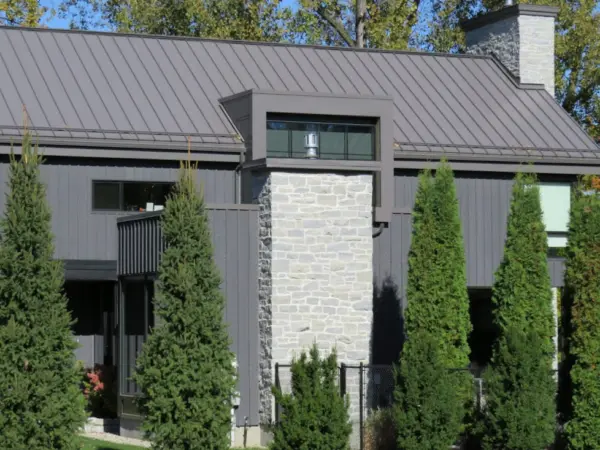 Larchmont Natural Thin Stone Veneer Modern Chimney