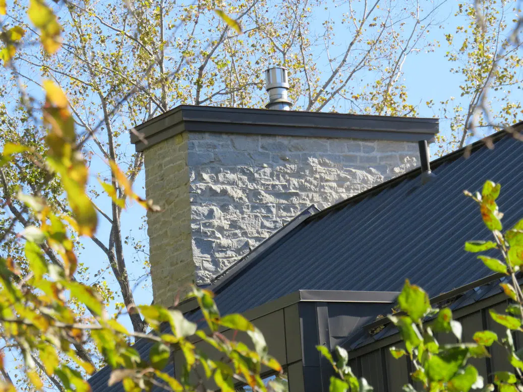 Larchmont Real Thin Stone Veneer Modern Chimney