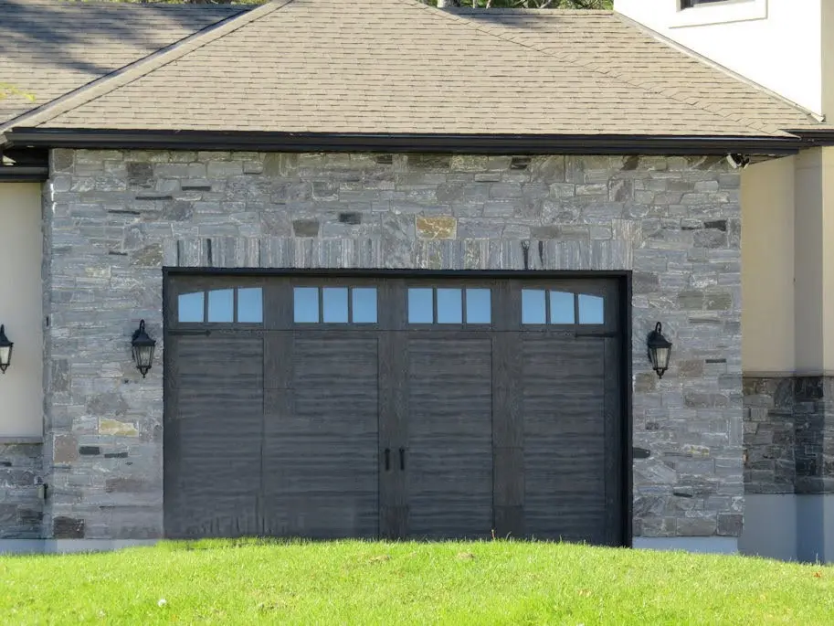 Logan Natural Thin Stone Veneer Garage