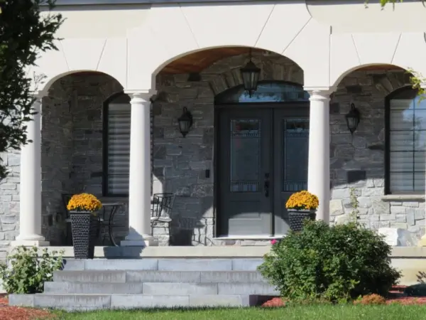 Logan Real Thin Stone Veneer Front Entrance Porch