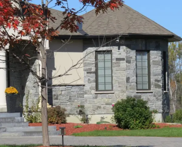 Logan Real Thin Stone Veneer Turret Exterior