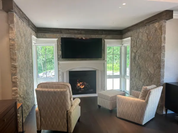 Lucca Natural Thin Stone Veneer Interior Living Room