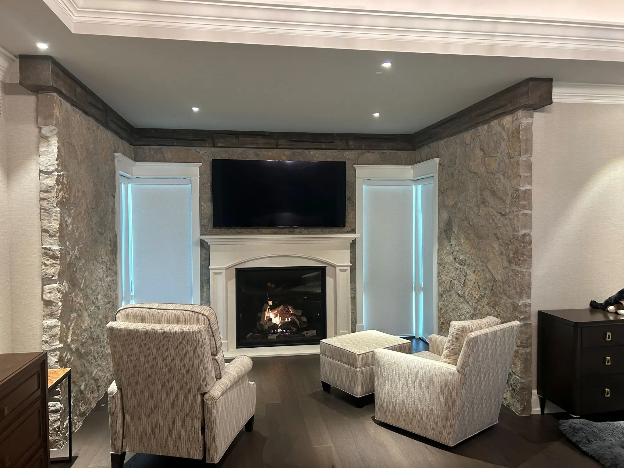 Lucca Natural Thin Stone Veneer Living Room