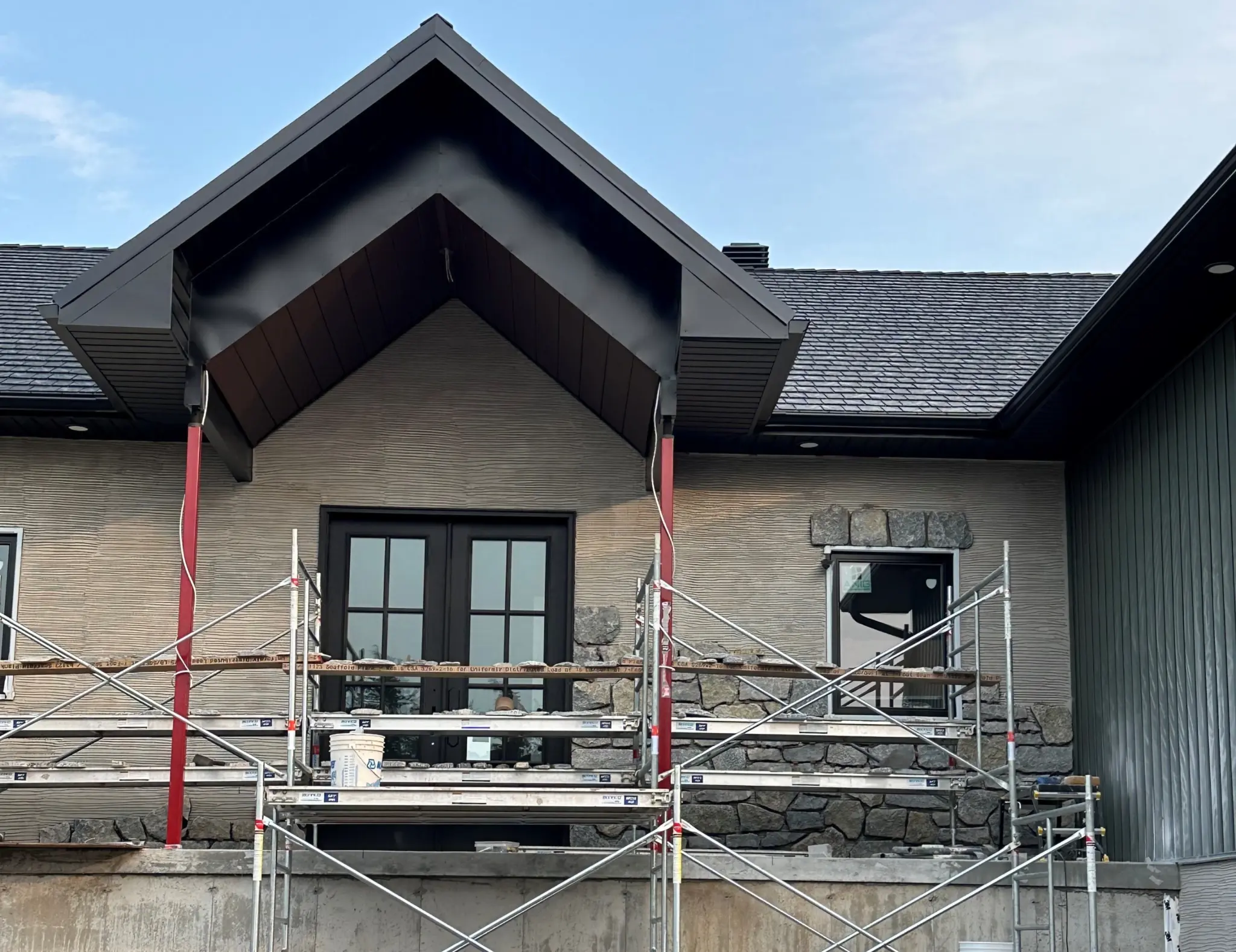 Nottingham Natural Stone Veneer Exterior Install in Progress