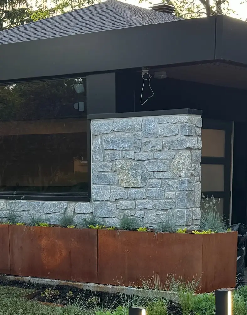 Nottingham Natural Stone Veneer Modern Exterior Close Up