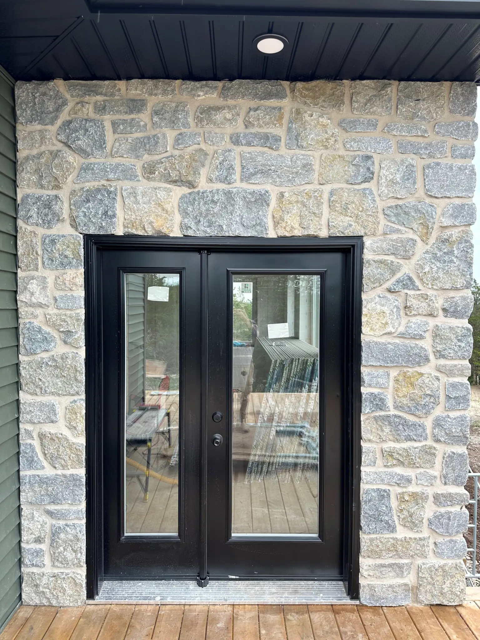 Nottingham Real Stone Veneer Exterior Installation Entrance