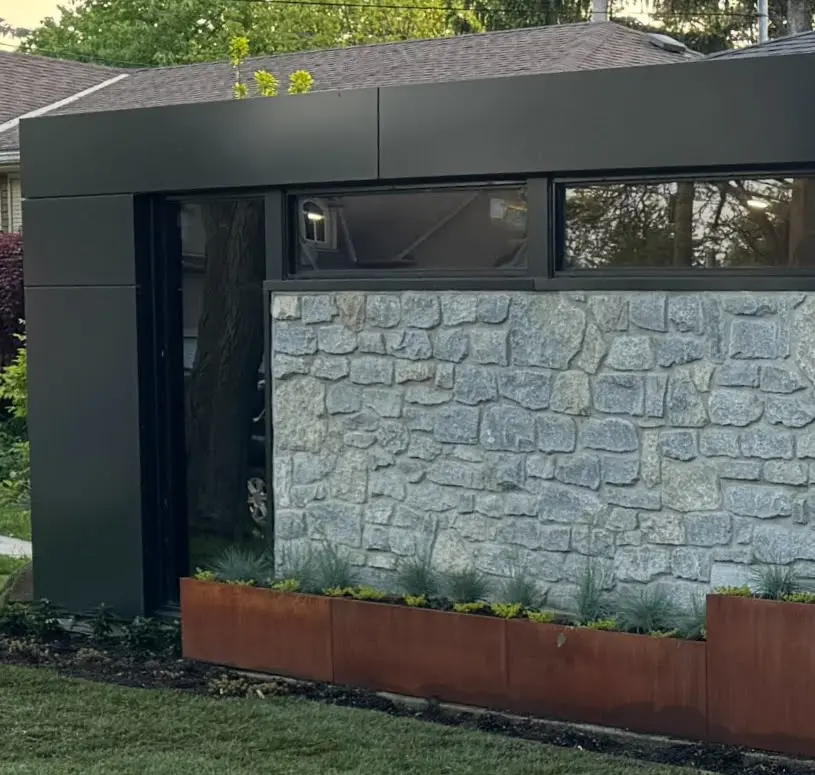 Nottingham Real Stone Veneer Modern Exterior Close Up