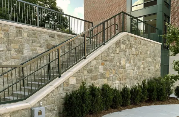 Reedley Natural Thin Stone Veneer Commercial Stairs