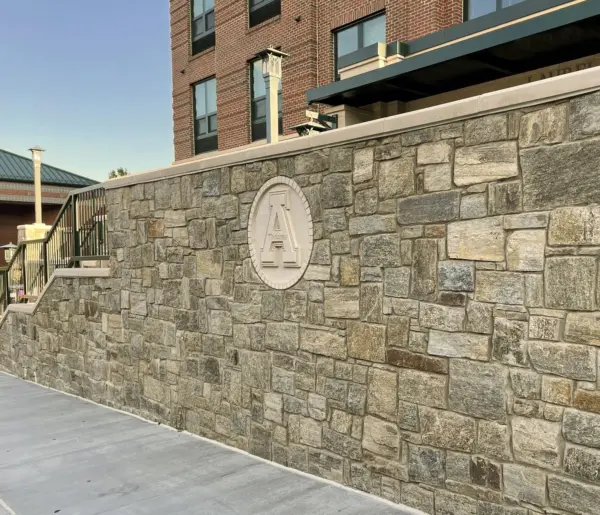 Reedley Real Thin Stone Veneer Commercial Stairs