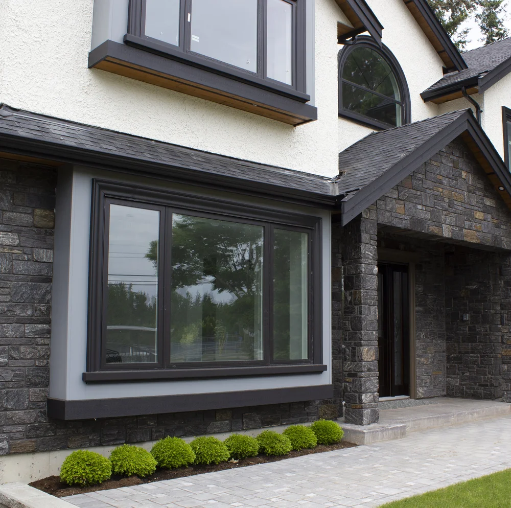 Stonington Natural Thin Stone Veneer Front Entrance