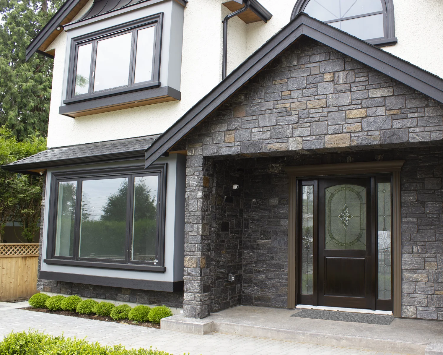 Stonington Real Thin Stone Veneer Front Entrance