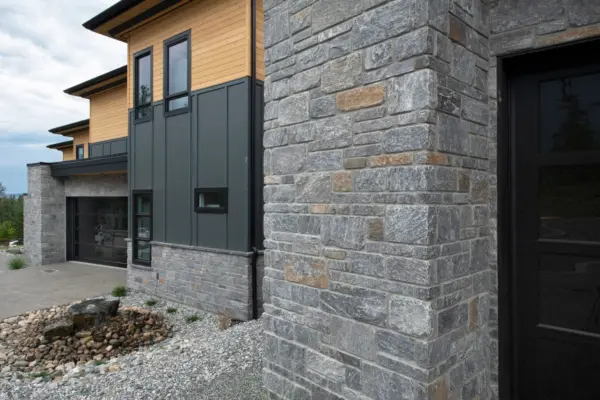 Stonington Real Thin Stone Veneer Garage Exterior