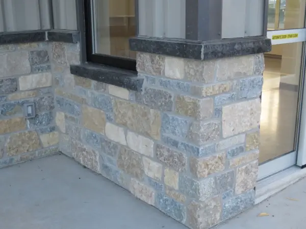 Tumbled Jacksonport Real Stone Veneer with Custom Colors Wainscoting Corner