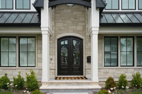 Winona Natural Thin Stone Veneer Front Entrance
