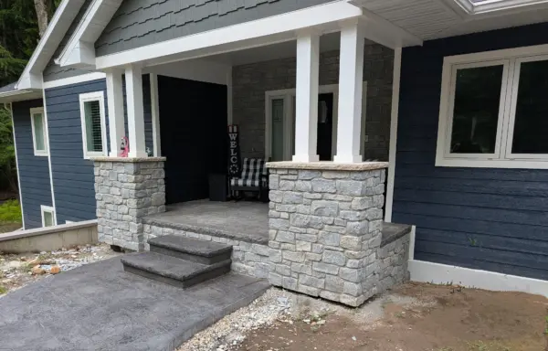 Duluth Natural Thin Stone Veneer Front Entrance