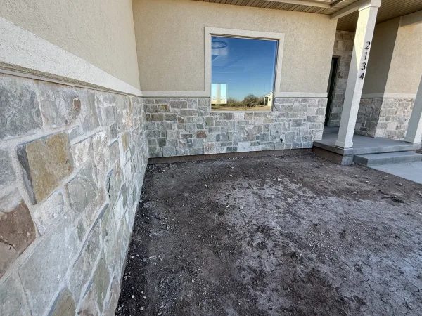Emerald Bay Real Thin Stone Veneer Exterior Wainscoting Install
