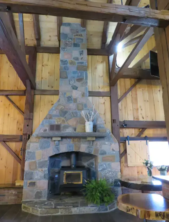 Grand Rapids Custom Color Real Thin Stone Veneer Fireplace