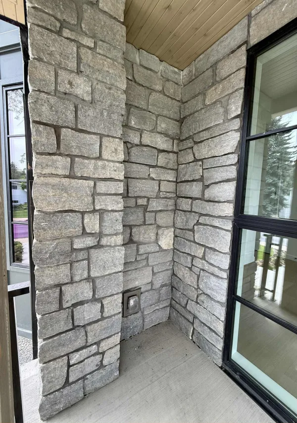 Larchmont Real Thin Stone Veneer Front Entrance