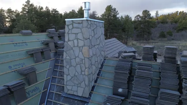 Trier Natural Thin Stone Veneer Chimney