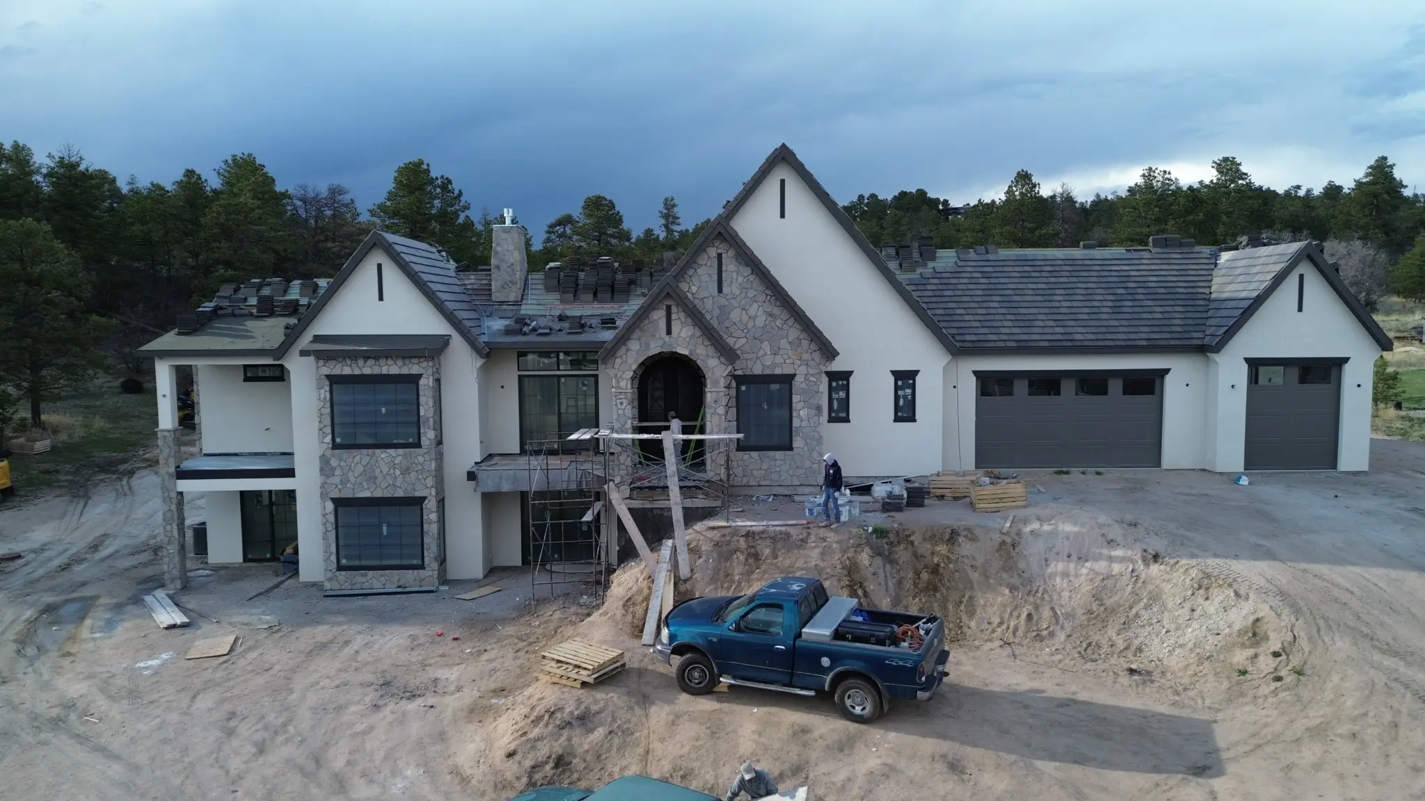 Trier Natural Thin Stone Veneer Installation in Progress