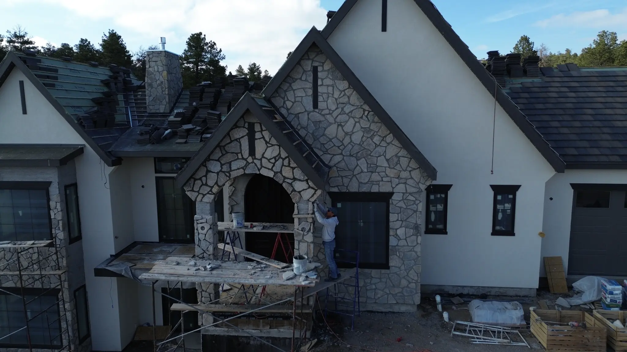 Trier Real Thin Stone Veneer Exterior Siding Install