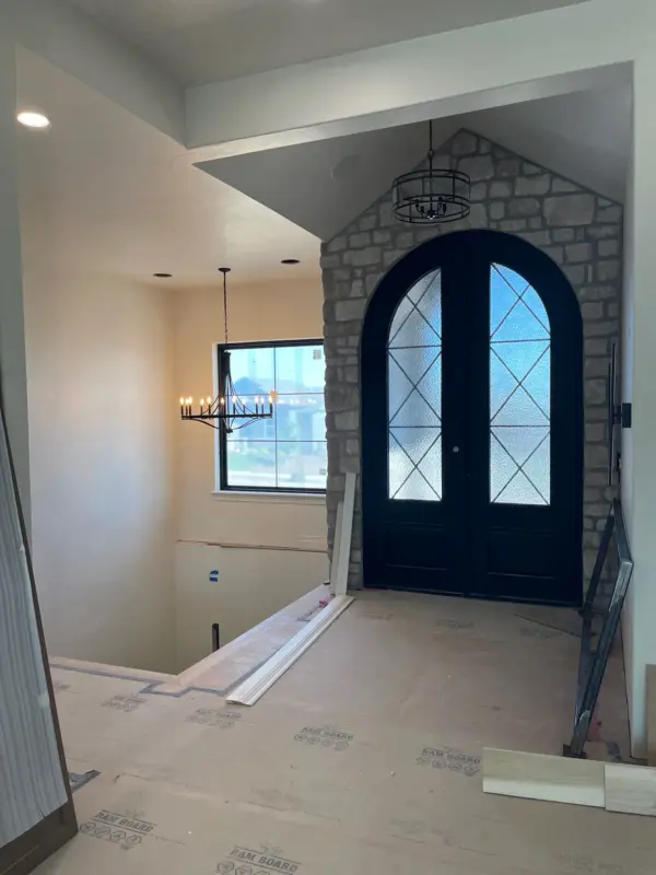 Winter Ash Real Stone Veneer Front Entrance