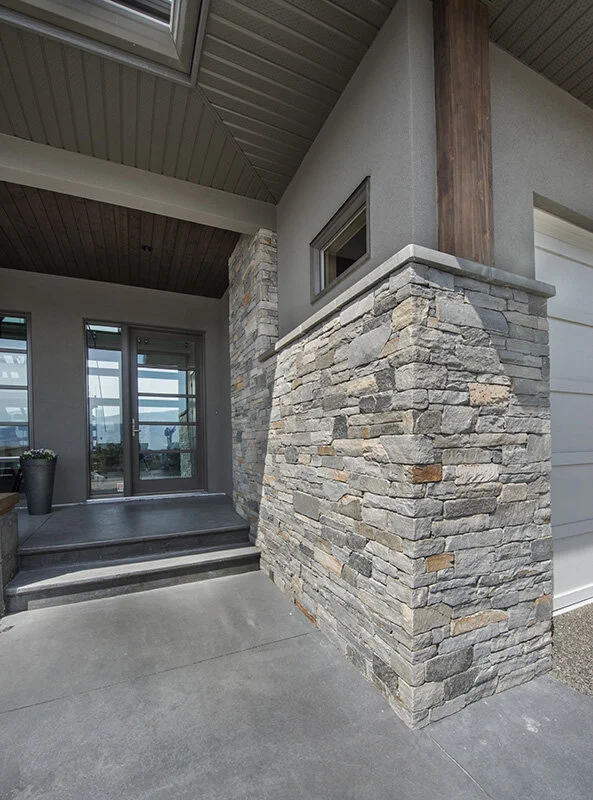 Cohasset Real Thin Stone Veneer Drystack Front Entrance