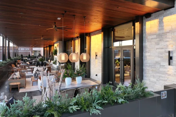 Commercial Outdoor Living Store with Nob Hill Natural Stone Veneer