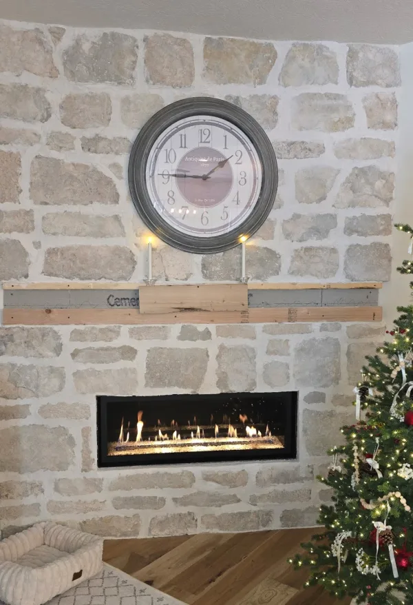 Crupet Real Thin Stone Veneer Interior Fireplace