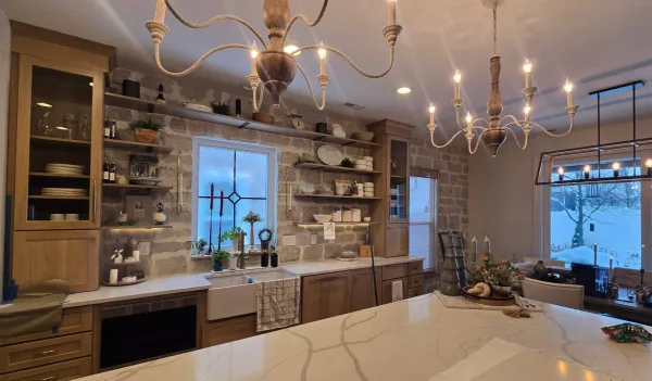 Crupet Real Thin Stone Veneer Kitchen Wall