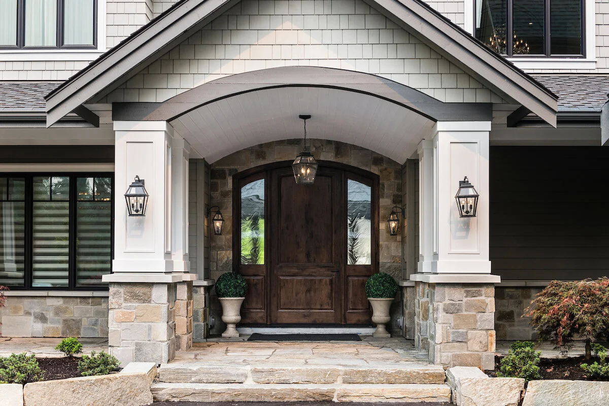 Falmouth Natural Thin Stone Veneer Front Entrance