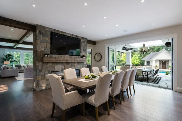 Falmouth Real Thin Stone Veneer Double Sided Fireplace