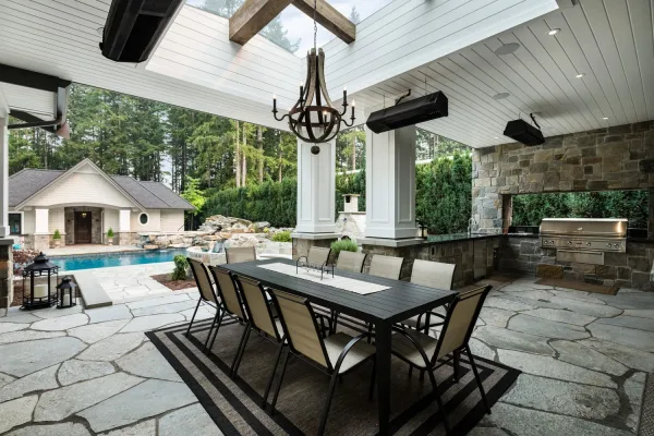 Falmouth Real Thin Stone Veneer Covered Patio