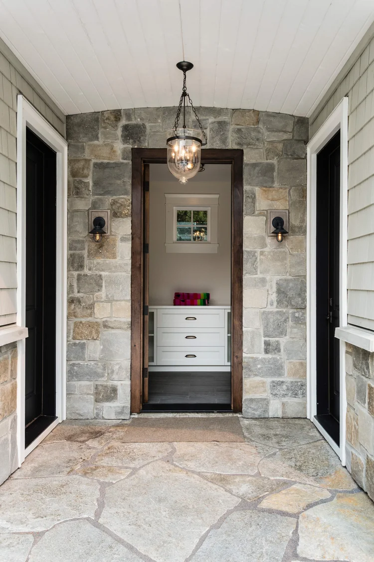 Falmouth Real Thin Stone Veneer Front Entrance