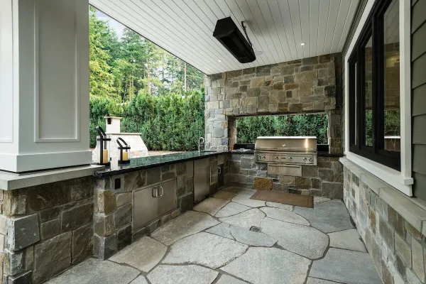 Falmouth Real Thin Stone Veneer Outdoor Kitchen