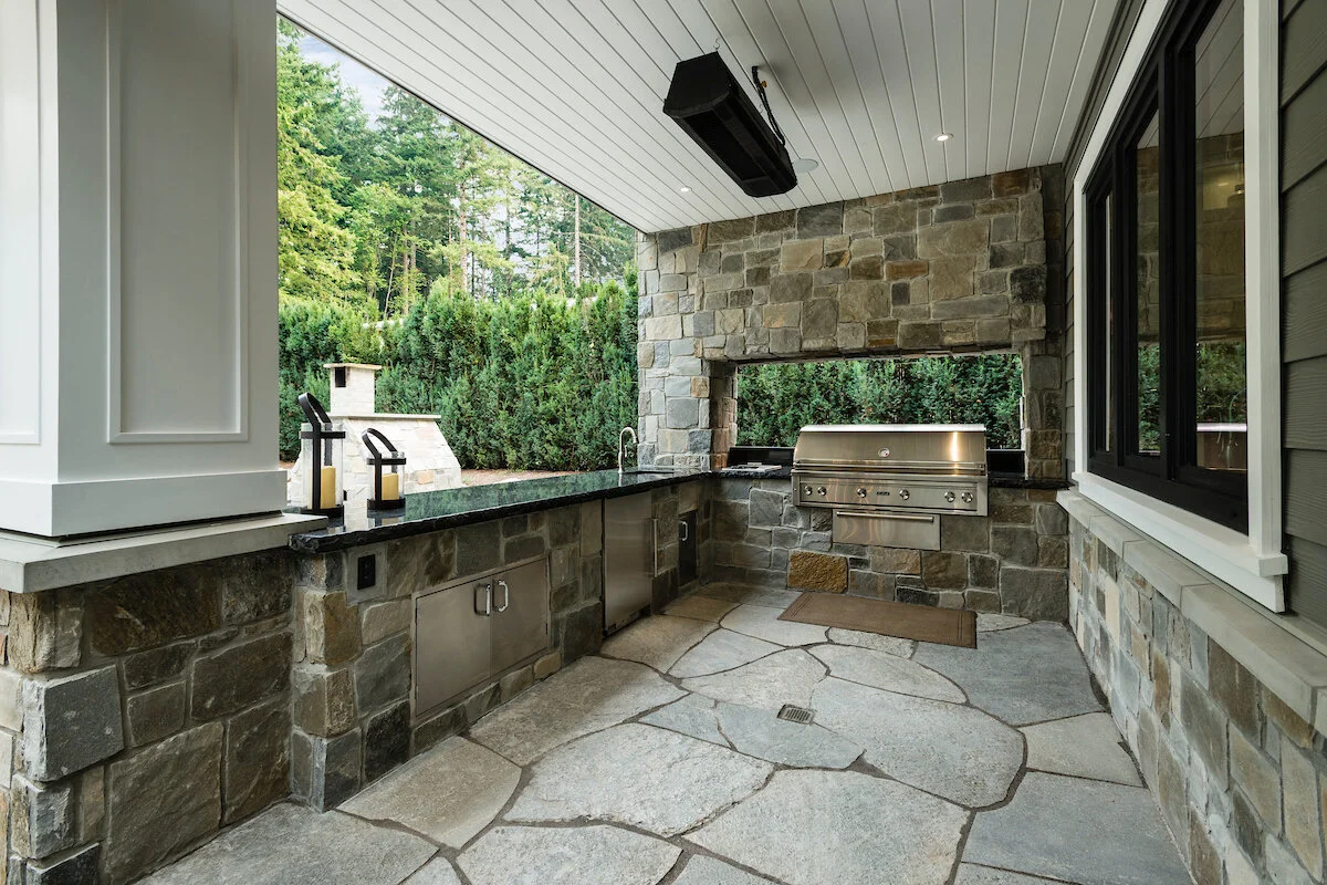 Falmouth Real Thin Stone Veneer Outdoor Kitchen