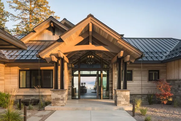 Hinsdale Natural Thin Stone Veneer Front Entrance