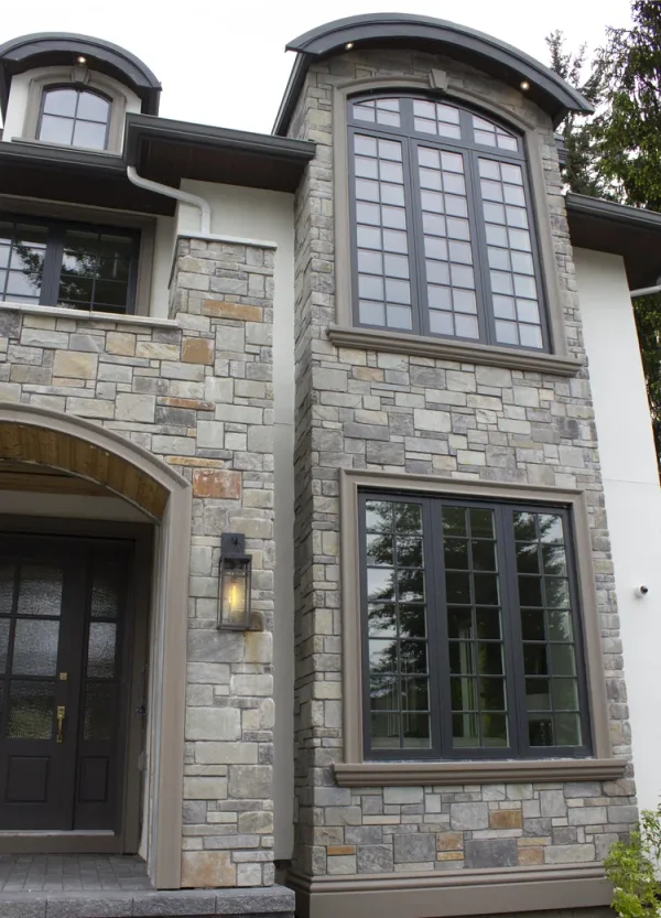 Hinsdale Real Thin Stone Veneer Exterior Accent Wall