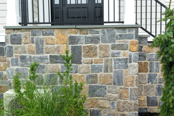 Jamestown Natural Thin Stone Veneer Stairwell Close Up